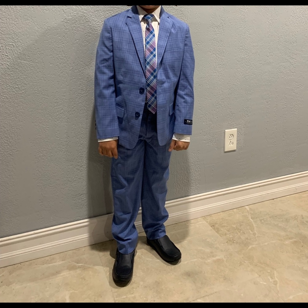 Tommy Hilfiger Boys Stretch Glen Plaid Suit size 8